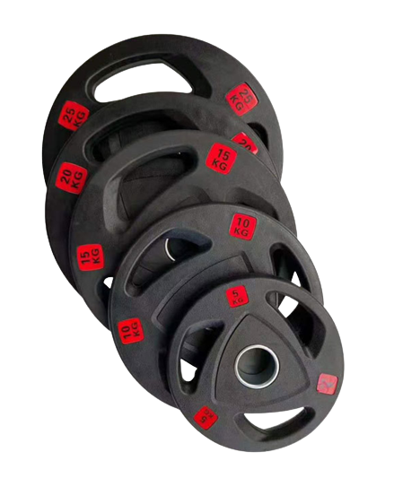 3-holes Black Rubber Weight Plate WP-02